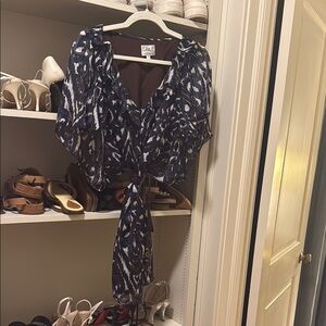 Milly of New York Navy, Brown and White Mini Dress